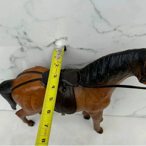 Vintage Collection Leather Statue Horse With Saddle Brown Size 13"H - Picture 2 of 10